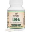 Frasco frontal de Double Wood Supplements DHEA 100 mg, presentación de 180 cápsulas.