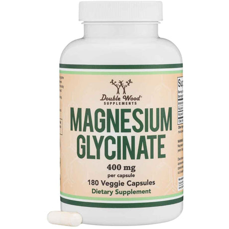 Double Wood glicinato de magnesio 400 mg 180 cápsulas frontal
