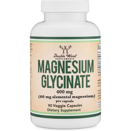Double Wood glicinato de magnesio 400 mg 90 cápsulas frontal