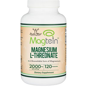 Double Wood Supplements Magtein treonato de magnesio, frasco de 120 cápsulas