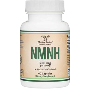 Frasco de suplemento Double Wood Supplements NMNH 250 mg 60 cápsulas