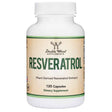 Frasco de suplemento Double Wood Supplements Resveratrol 500 mg 120 cápsulas