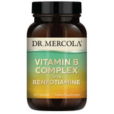 Frasco de suplemento Dr. Mercola Complejo de Vitamina B con Benfotiamina 60 cápsulas