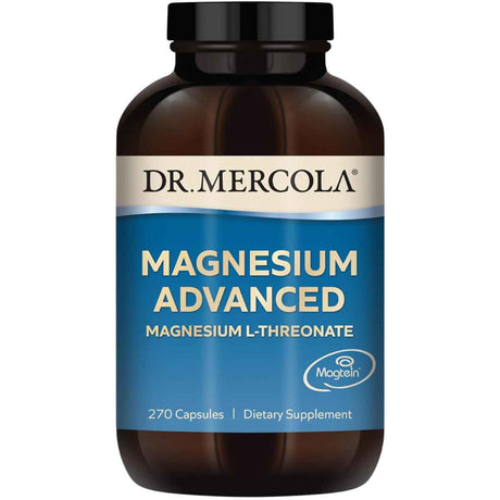 Dr. Mercola magnesio avanzado con L-treonato, frasco de 270 cápsulas