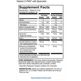 Tabla nutricional del suplemento Dr. Mercola Vitamina C con Quercetina 30 paquetes