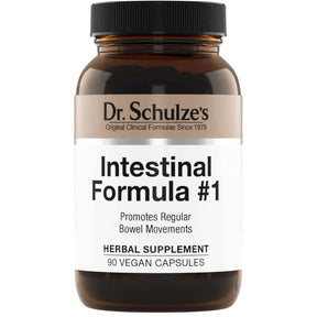 Frasco de suplemento Dr. Schulze's Intestinal Formula #1 90 Cápsulas Veganas
