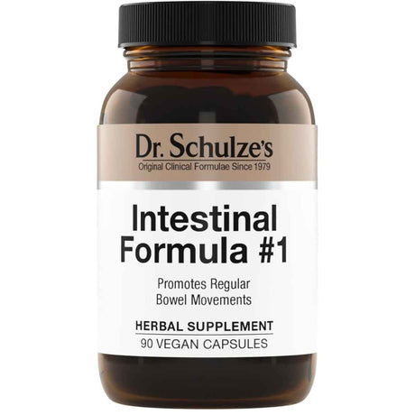 Frasco de suplemento Dr. Schulze's Intestinal Formula #1 90 Cápsulas Veganas