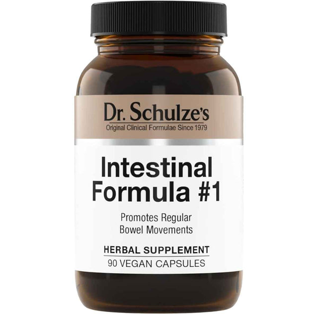 Frasco de suplemento Dr. Schulze's Intestinal Formula #1 90 Cápsulas Veganas