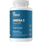 Frasco de suplemento Dr. Tobias Aceite de Pescado Omega 3 2000 mg 60 cápsulas blandas