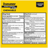 Panel de información del producto de Dramamine para niños con dimenhidrinato 25 mg
