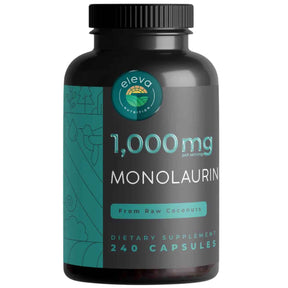 Frasco de suplemento Eleva Nutrition Monolaurina 1000 mg 240 Cápsulas