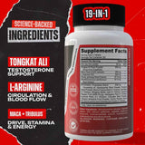 Tabla nutricional del suplemento Enyvia Potenmax Fórmula Masculina 60 Tabletas