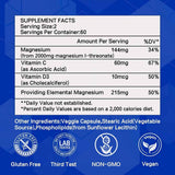 Información del suplemento ERDGXI treonato de magnesio con vitamina C y vitamina D3