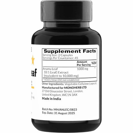 Cápsulas vegetarianas de anamu 1000 mg - 90 cápsulas de extracto puro