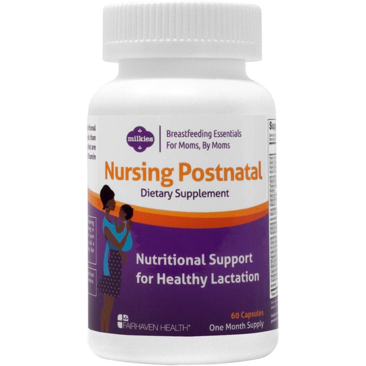 Fairhaven Health Milkies Nursing Postnatal, frasco de 60 cápsulas