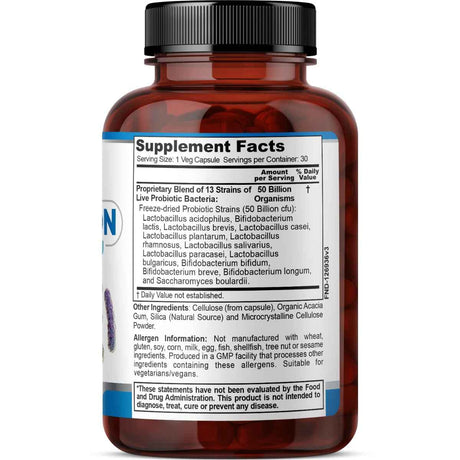 Tabla nutricional del suplemento Fineland Probillion 30 cápsulas