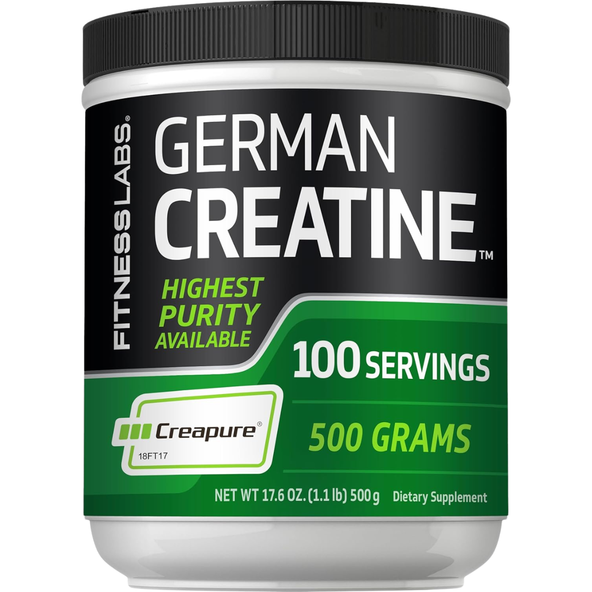 Fitness Labs creatina monohidrato Creapure en polvo, presentación de 500 g