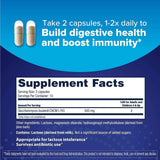 Tabla nutricional del suplemento Florastor Saccharomyces Boulardii 500 mg 20 cápsulas