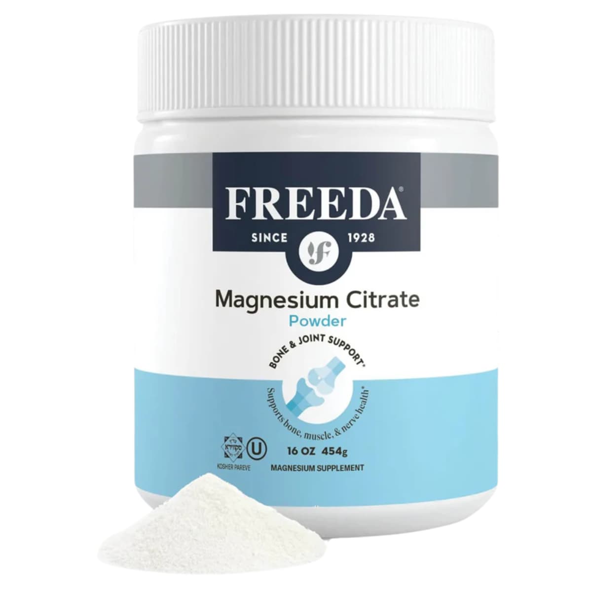 Frasco frontal de freeda citrato de magnesio en polvo 420 mg por porción, 454 g