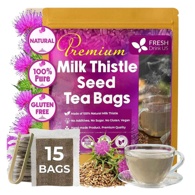 Paquete de Té de Cardo Mariano FreshDrinkUS 15 bolsas de té