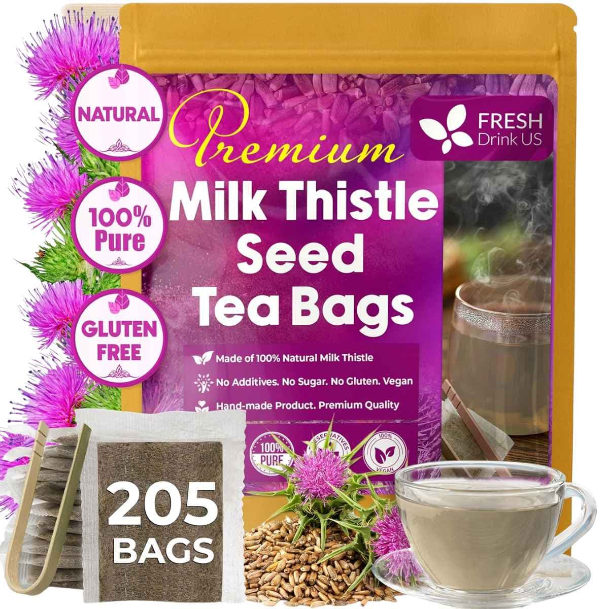 Paquete de Té de Cardo Mariano FreshDrinkUS 205 bolsas de té