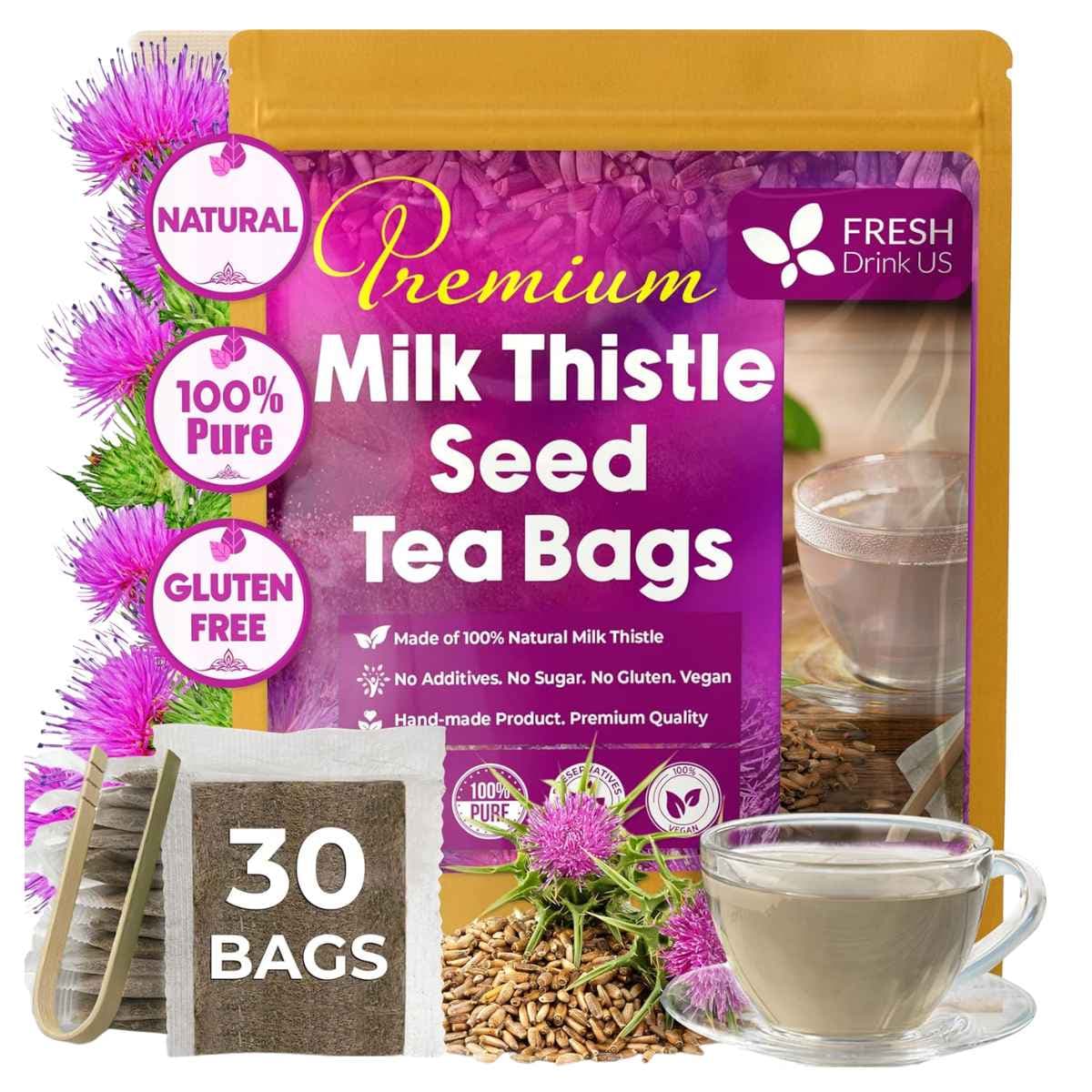 Paquete de Té de Cardo Mariano FreshDrinkUS 30 bolsas de té