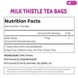 Tabla nutricional del Té de Cardo Mariano FreshDrinkUS 75 bolsas de té