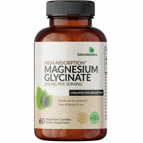 Frasco de Futurebiotics glicinato de magnesio en cápsulas vegetarianas 60 cápsulas