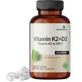Frasco de suplemento Futurebiotics Vitamina K2 + D3 5000 UI 250 cápsulas