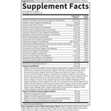 Tabla nutricional del suplemento Garden of Life Organics Multivitamínico Integral para Hombres 40+ 120 tabletas