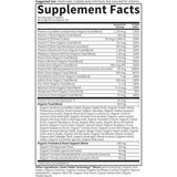 Tabla nutricional del suplemento Garden of Life Organics Multivitamínico Integral para Hombres 40+ 60 tabletas