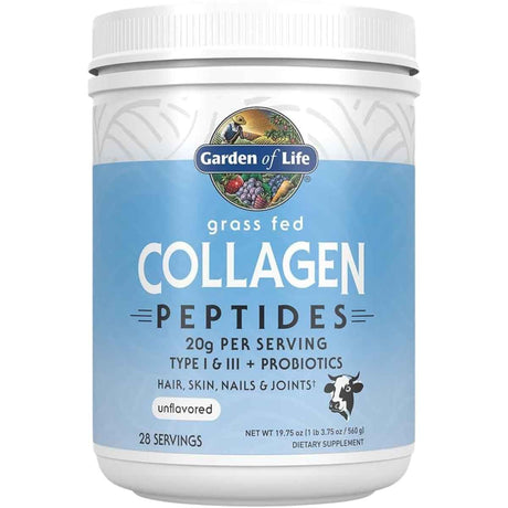 Frasco de suplemento Garden of Life Péptidos de Colágeno 1.23 lbs
