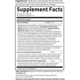 Tabla nutricional del suplemento Garden of Life Probióticos Raw Colon Care 30 cápsulas