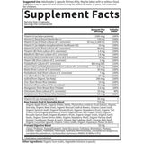 Tabla nutricional del suplemento Garden of Life Vitamin Code Raw Prenatal 180 cápsulas vegetales