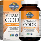 Frasco de suplemento Garden of Life Vitamina C 500mg 120 cápsulas veganas