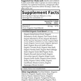 Tabla nutricional del suplemento Garden of Life Vitamina C Orgánica Cereza-Mandarina 58 ml