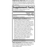 Tabla nutricional del suplemento Garden of Life Vitamina C Orgánica Naranja-Mandarina 58 ml