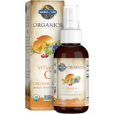 Frasco de suplemento Garden of Life Vitamina C Orgánica Naranja-Mandarina 58 ml