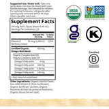 Tabla nutricional del suplemento Garden of Life Vitamina D3 Vainilla 58 ml