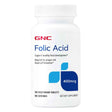 Frasco de suplemento GNC Ácido Fólico 400 mcg 100 tabletas vegetarianas