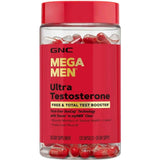 Frasco de GNC Mega Men fórmula con HMB y Tesnor para hombres de 120 cápsulas