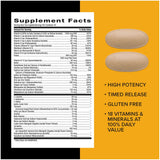Tabla nutricional del suplemento GNC Mega Men Sport Multivitamínico 90 Tabletas Recubiertas