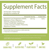 Tabla nutricional del suplemento GoBiotix Complejo de Magnesio sabor Lima Limón 420 mg 60 porciones