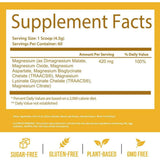Tabla nutricional del suplemento GoBiotix Complejo de Magnesio sabor Miel Cítrica 420 mg 60 porciones