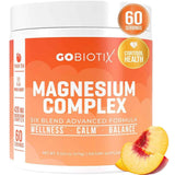 Frasco de suplemento GoBiotix Complejo de Magnesio sabor Té de Melocotón 420 mg 60 porciones