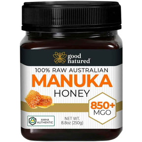 Frasco de suplemento Good Natured Miel de Manuka Cruda Australiana 850+ MGO 250 g
