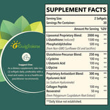 Tabla nutricional del suplemento Guigmiens L-Glutatión Liposomal 1500 mg 60 Cápsulas Blandas