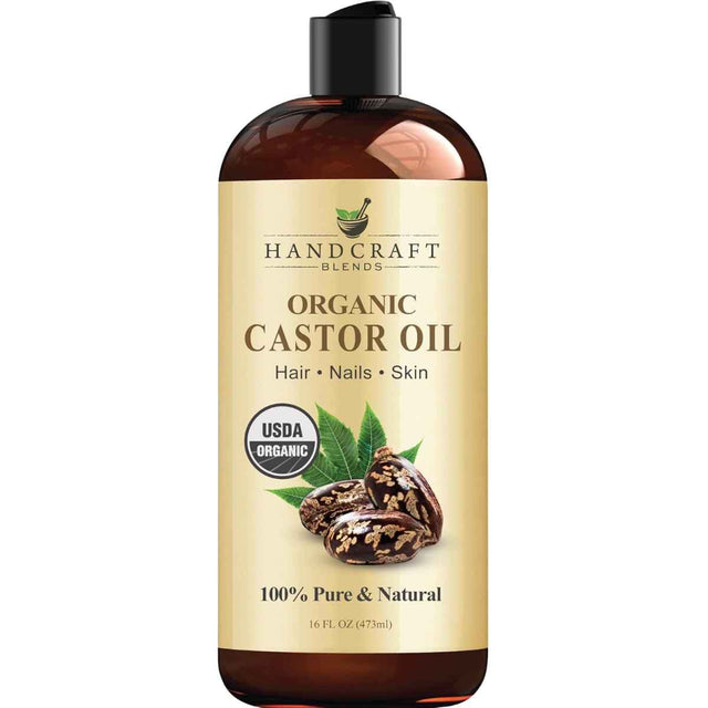 Frasco de Aceite de Ricino Orgánico Handcraft Blends 473 ml líquido