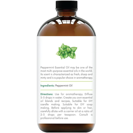 Etiqueta posterior de Handcraft Blends aceite esencial de menta de 473 ml
