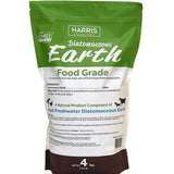 Etiqueta posterior de HARRIS tierra de diatomeas de 4 lb con instrucciones, advertencias y código de barras